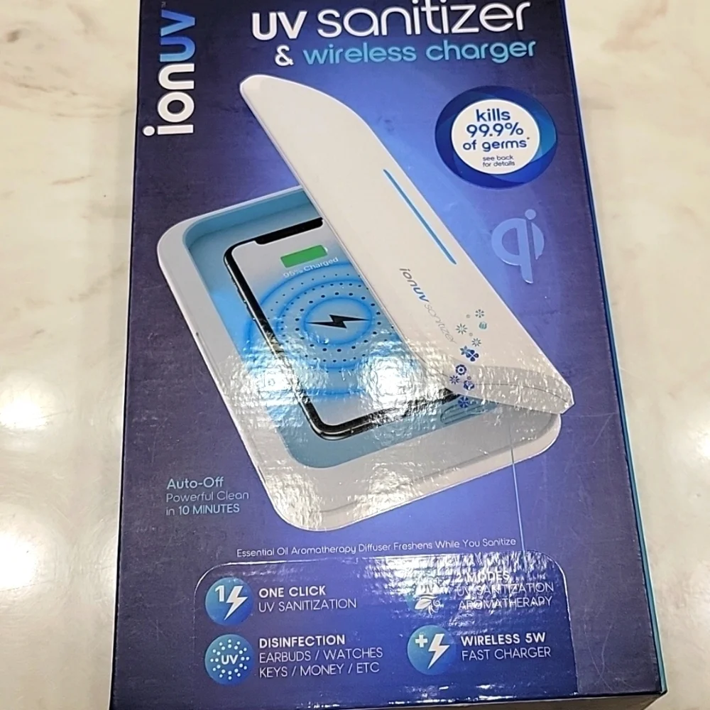 Wireless charger and UV sanitizer
